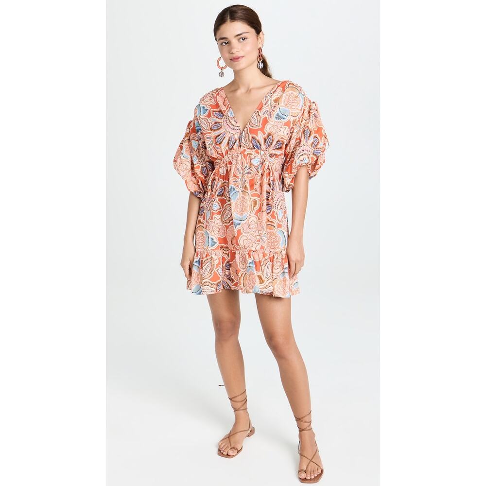 NWT Misa Los Angeles Sari Floral Puff Sleeve Mini Dress Size XS